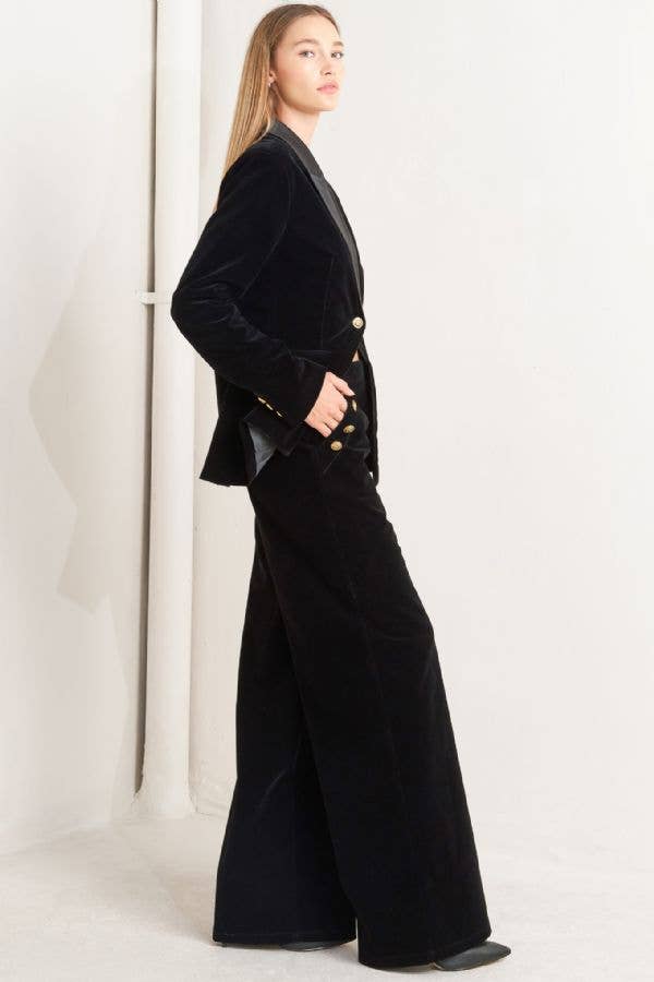 Velvet Blazer with Satin Collar