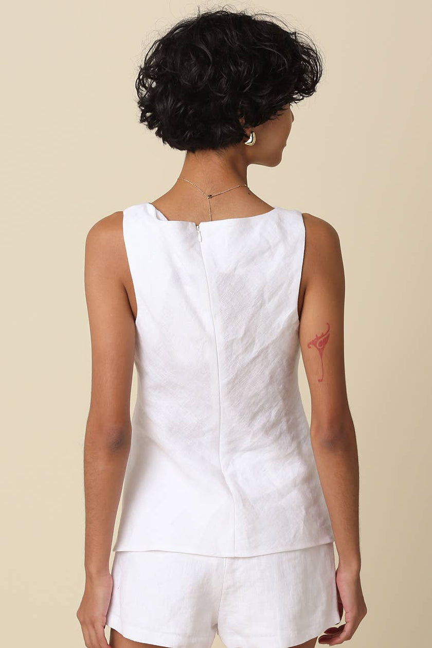 Alya Linen Sleeveless Top