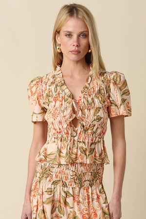 Talia Floral Tie-Front Top