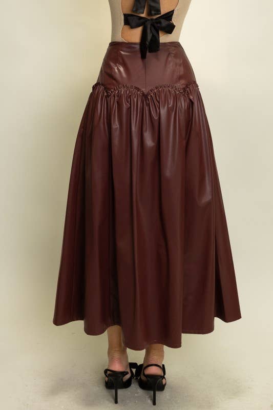Gathered Midi Skirt