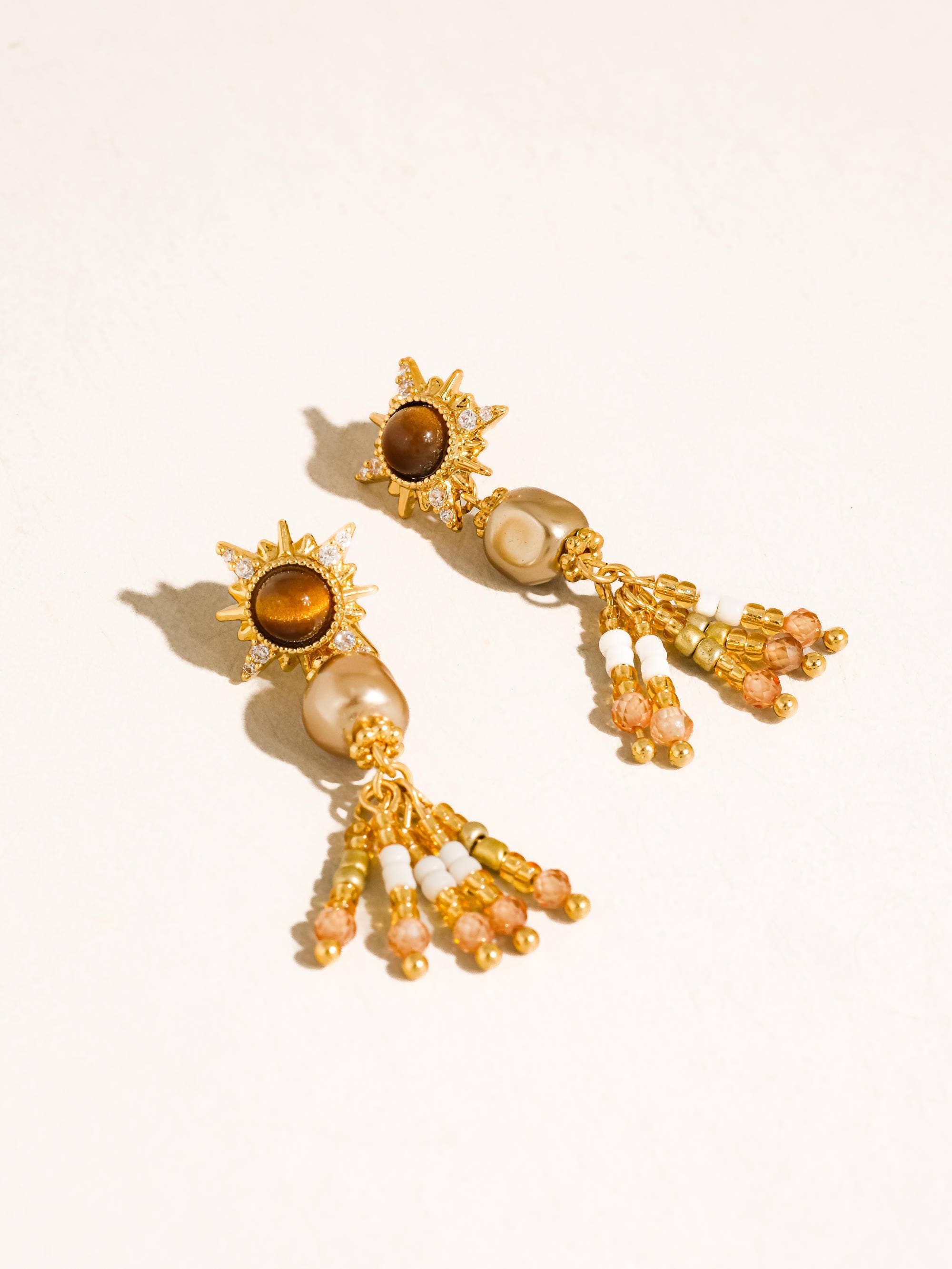 Lalique 18K Gold  Pearl Sunburst Earrings