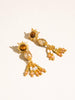 Lalique 18K Gold  Pearl Sunburst Earrings