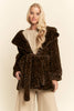 Faux Fur Leopard Print Hooded Jacket