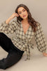 Plaid Flannel Wrap Blouse