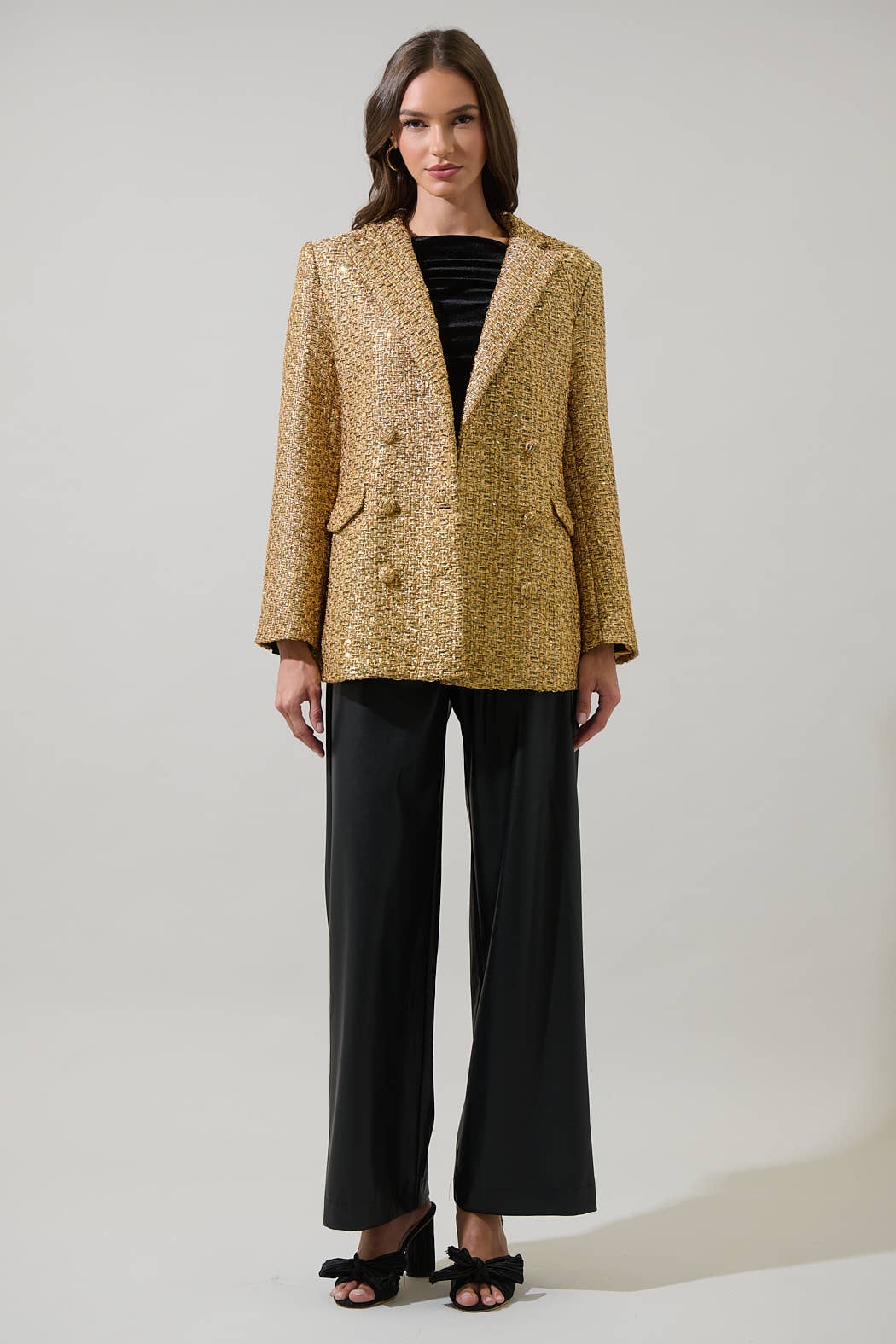 Tamary Tweed Vesta Collared Blazer