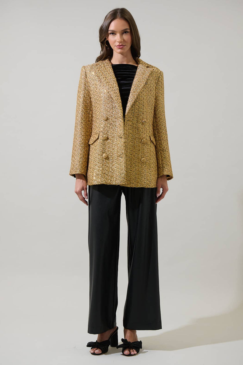 Tamary Tweed Vesta Collared Blazer