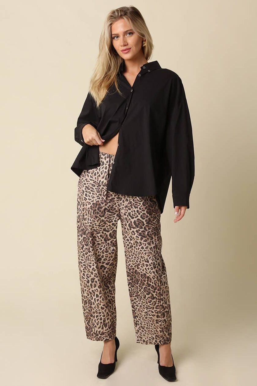 Camille Leopard Barrel Pants