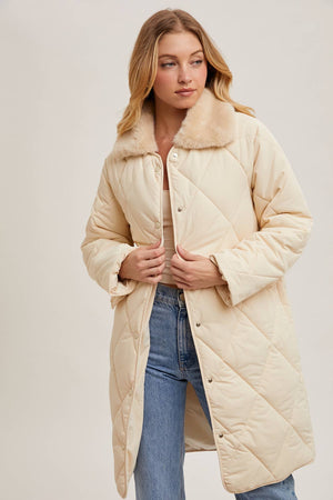 Alpino Faux Fur Collar Quilted Puffer