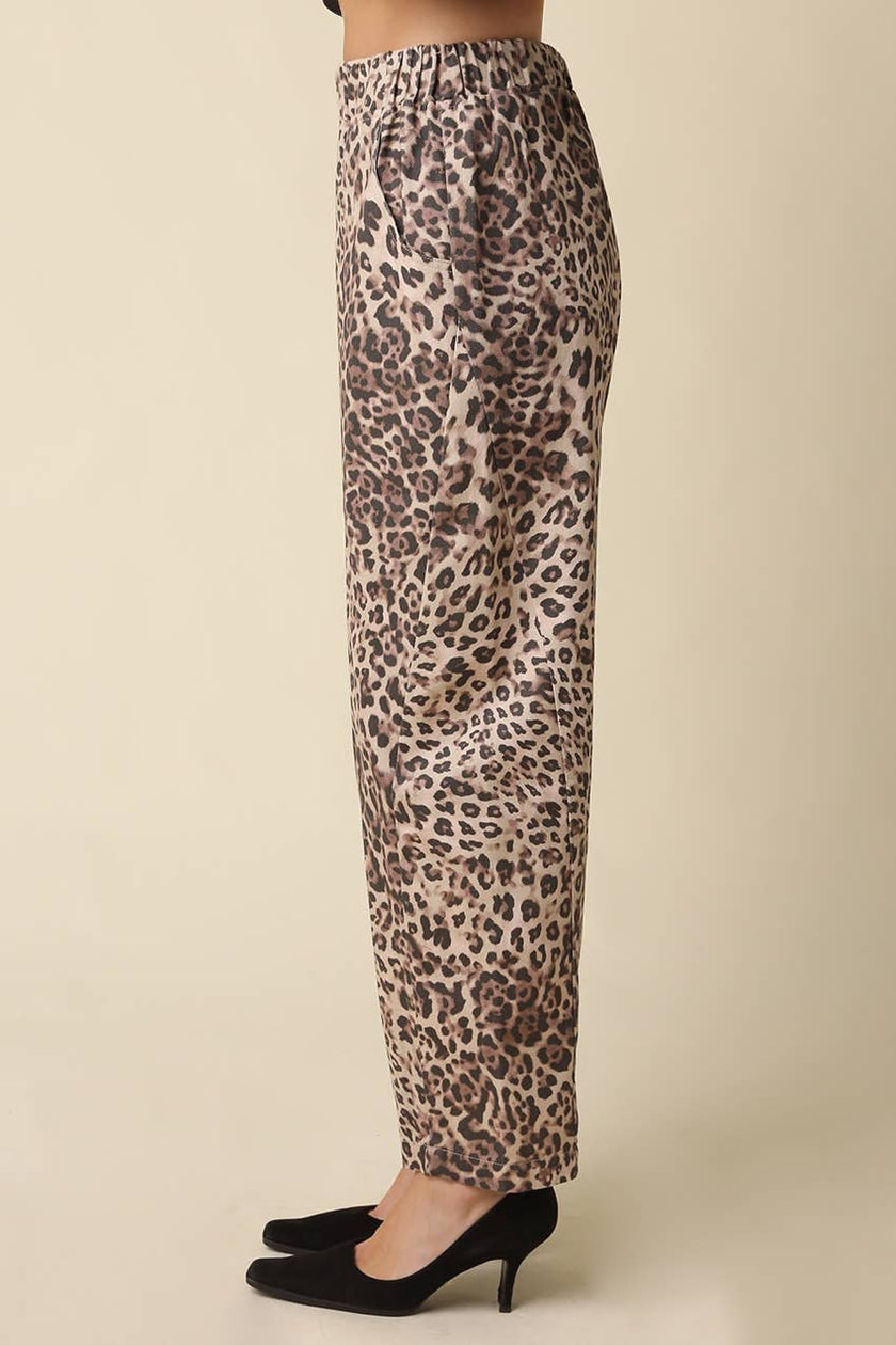 Camille Leopard Barrel Pants