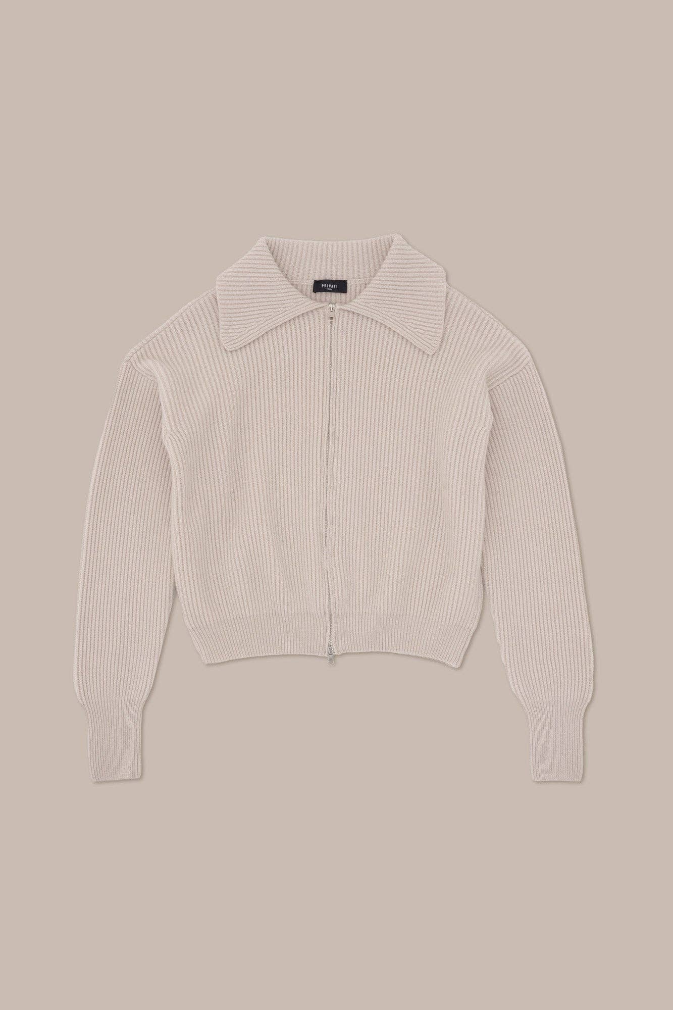 Cashmere Blend Ribbed Jacket