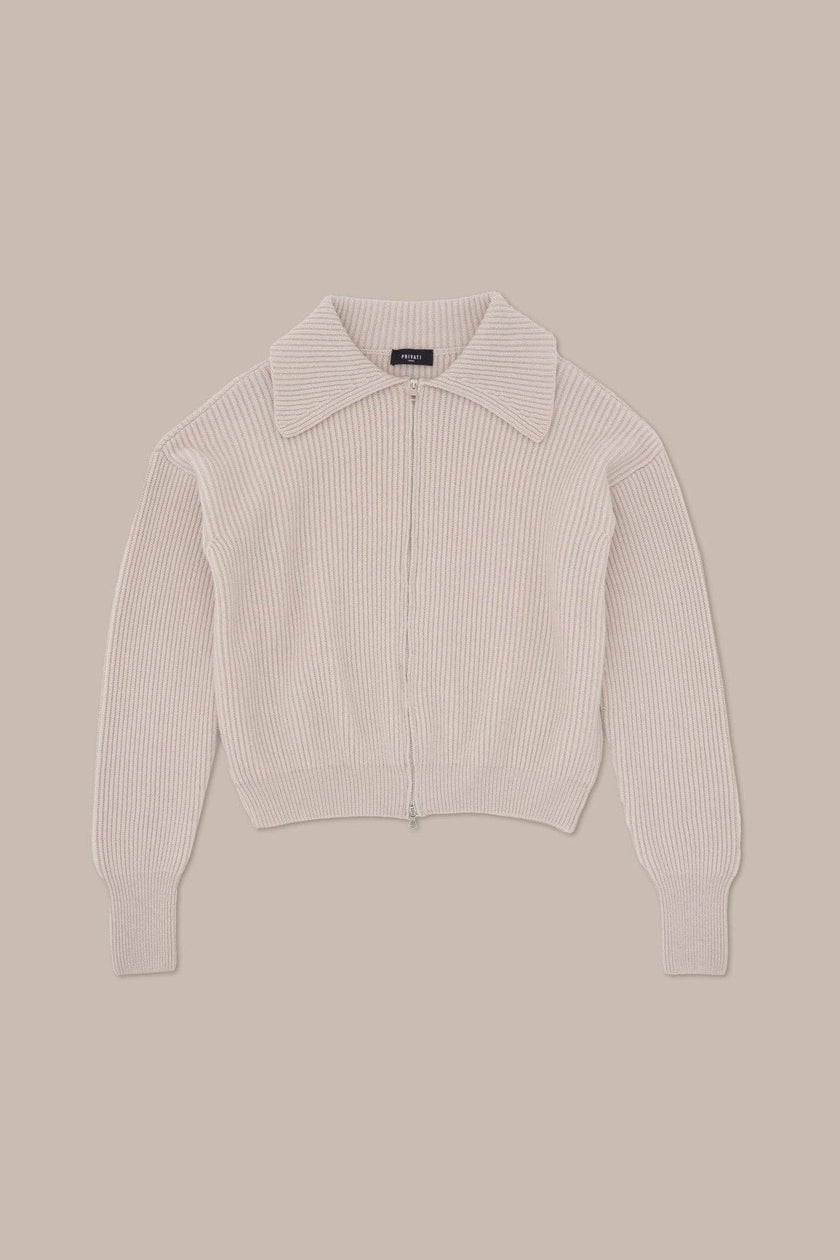 Cashmere Blend Ribbed Jacket