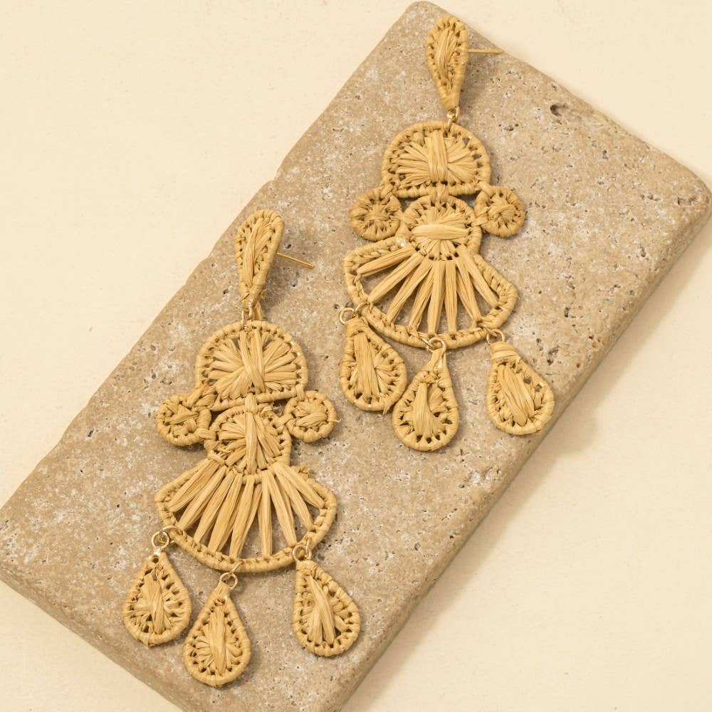 Raffia Wrap ChandelierEarrings