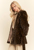 Faux Fur Leopard Print Hooded Jacket