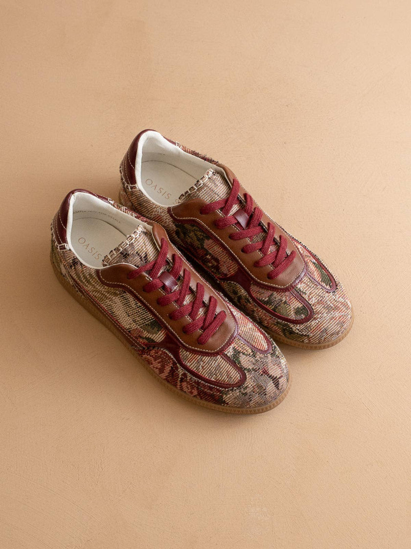 The Dalia | Mauve Tapestry Lace Up Sneaker
