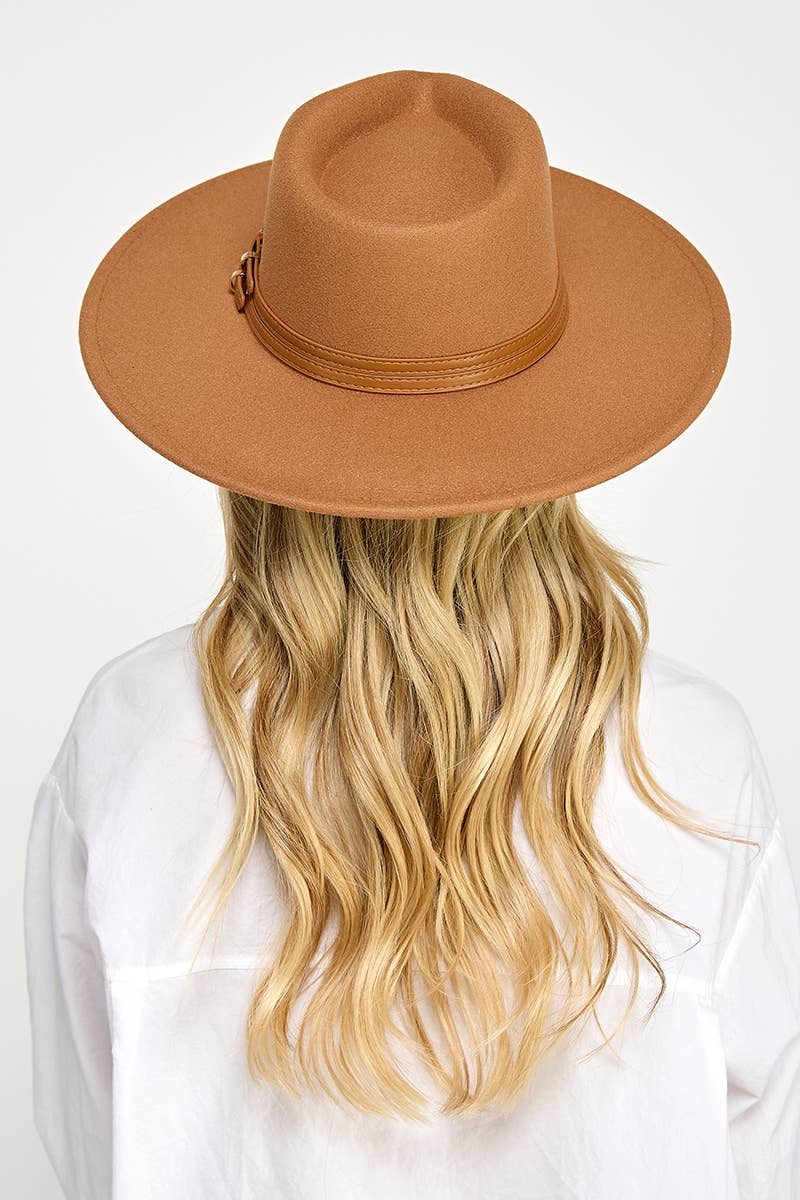 Double Belt Strap Fedora Hat