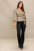 Plaid Flannel Wrap Blouse