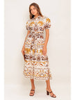 Tuscan Printed Woven Midi Dress