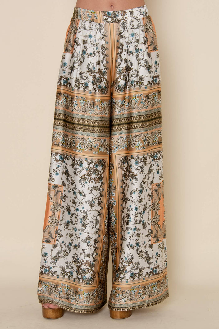 Vintage Scarf Print Pants