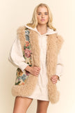 Jacquard Bodice Faux Fur Vest