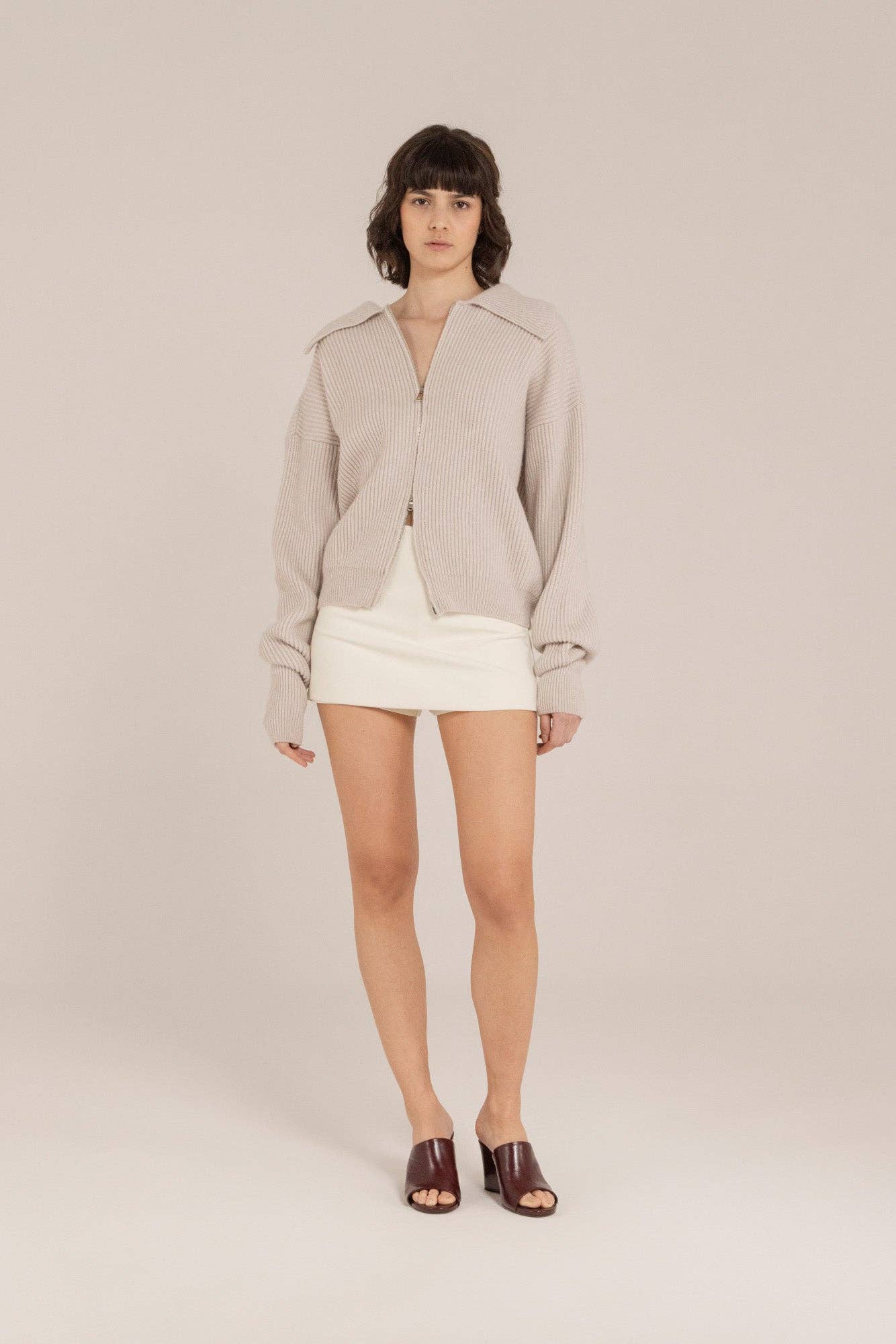 Cashmere Blend Ribbed Jacket