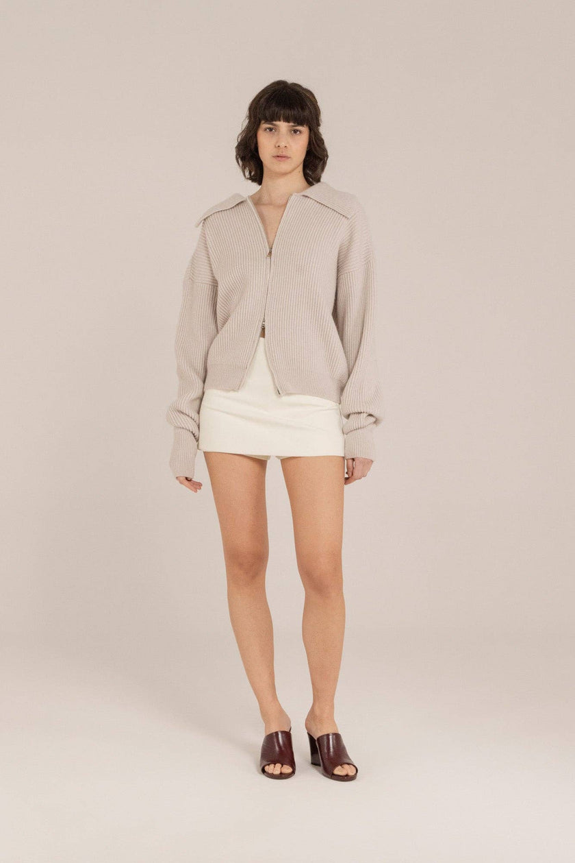 Cashmere Blend Ribbed Jacket