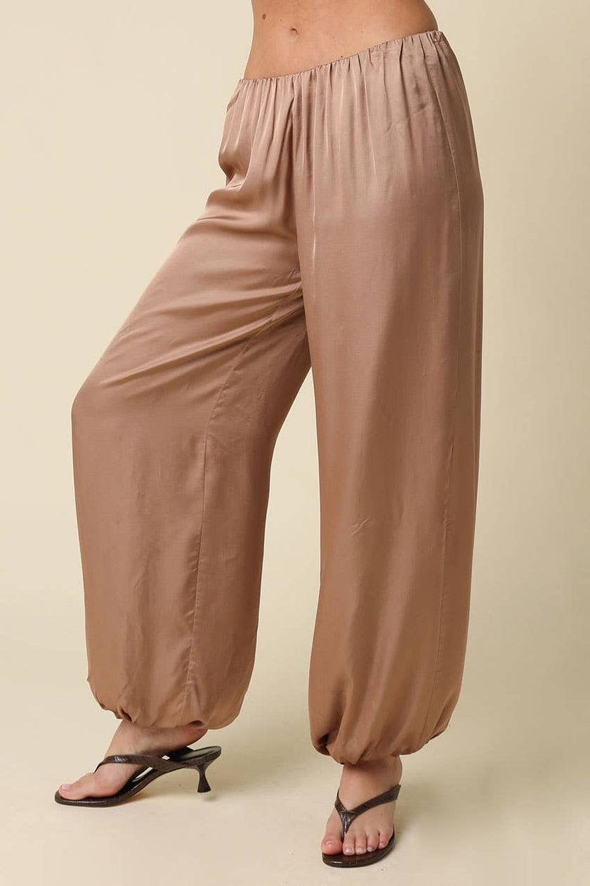 Jodi Elastic Hem Satin Pants