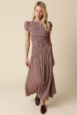 Sena Plaid Puff Sleeve Maxi Dress