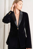 Velvet Blazer with Satin Collar