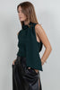 Soft Woven Sleeveless Blouse with Scarf
