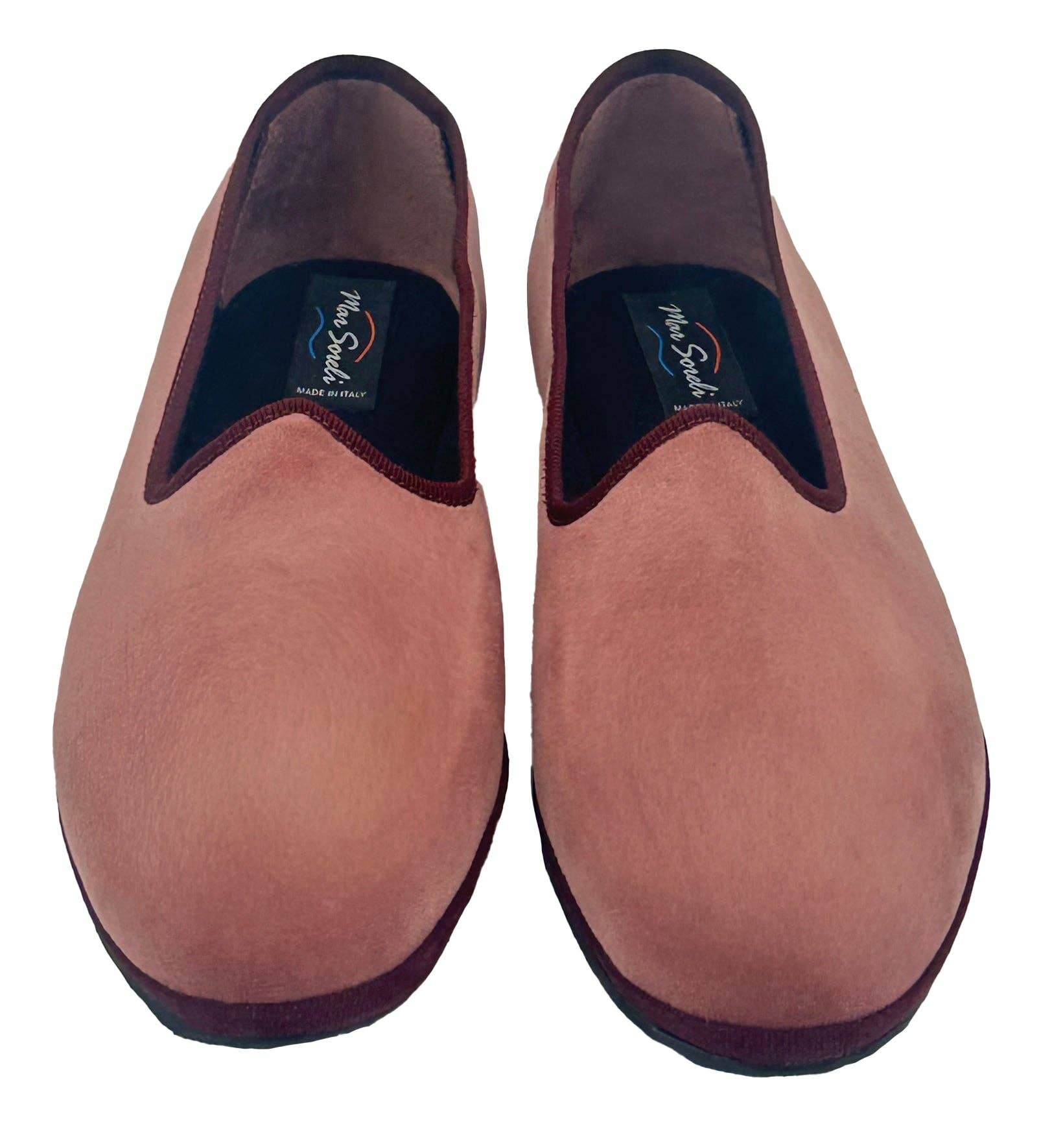 Venetian Slippers- Mauve and Burgundy