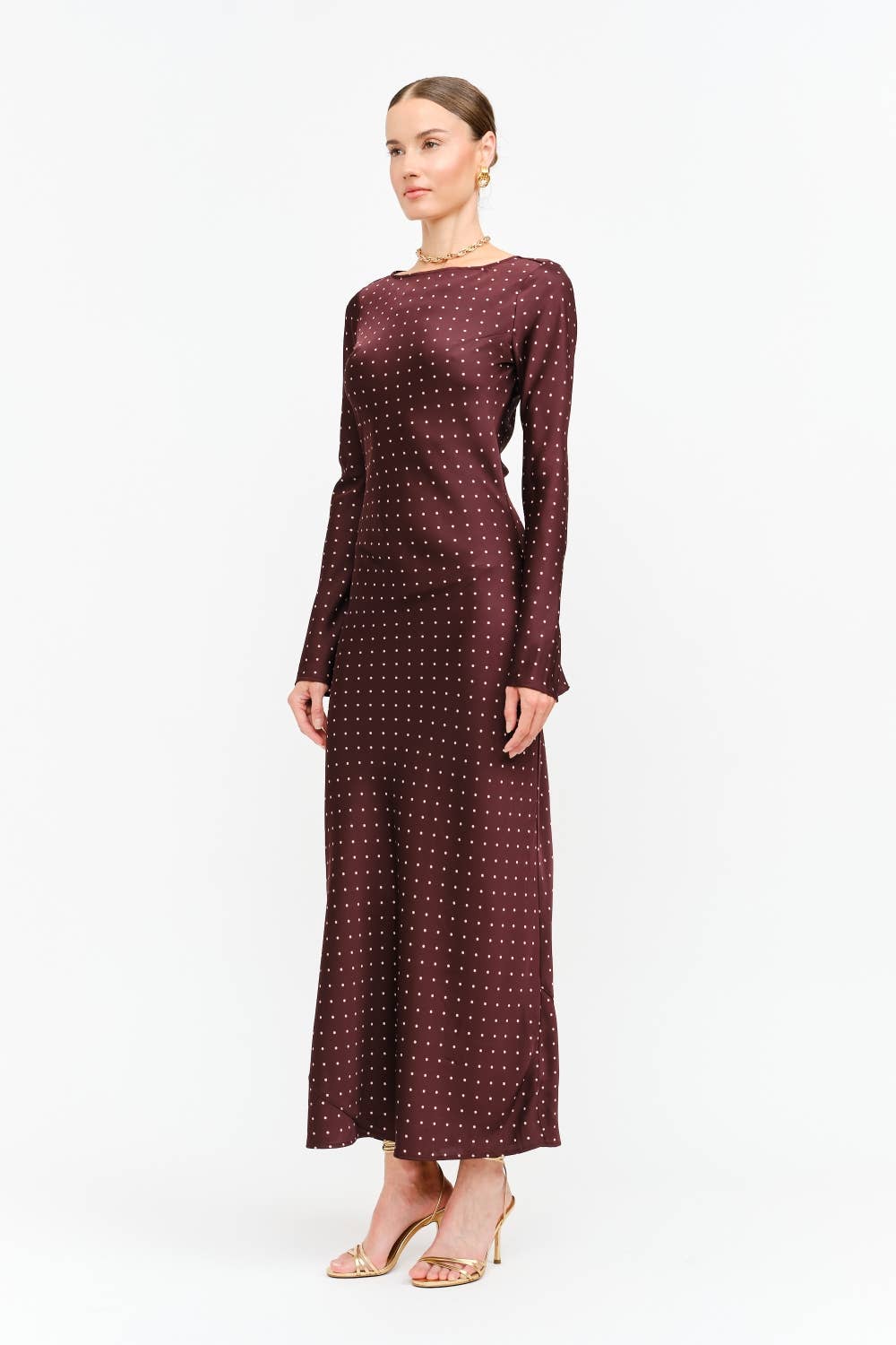 Georgie Burgundy Dot Dress