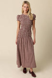 Sena Plaid Puff Sleeve Maxi Dress