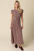 Sena Plaid Puff Sleeve Maxi Dress
