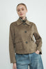 Faux Suede Collared Short Jacket