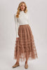 Whimsical Tiered Tulle Midi Skirt