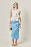 Faux Suede Midi Skirt