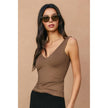 V Neck Double Faced Top