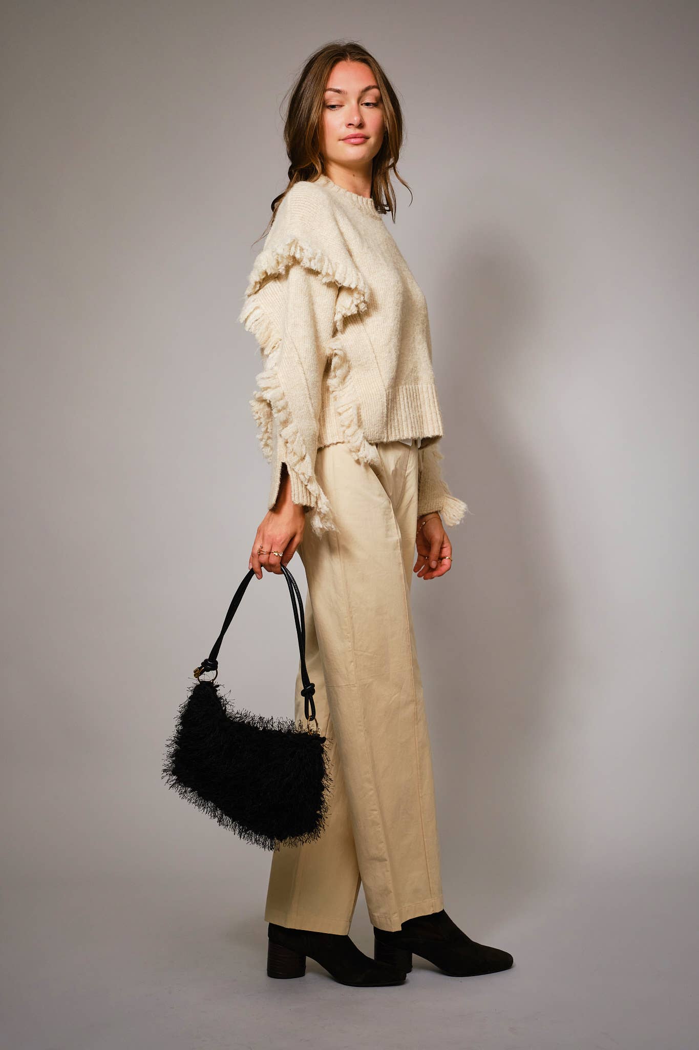 Fringe Detail Pullover Sweater
