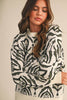 Floral Pattern Knit Sweater