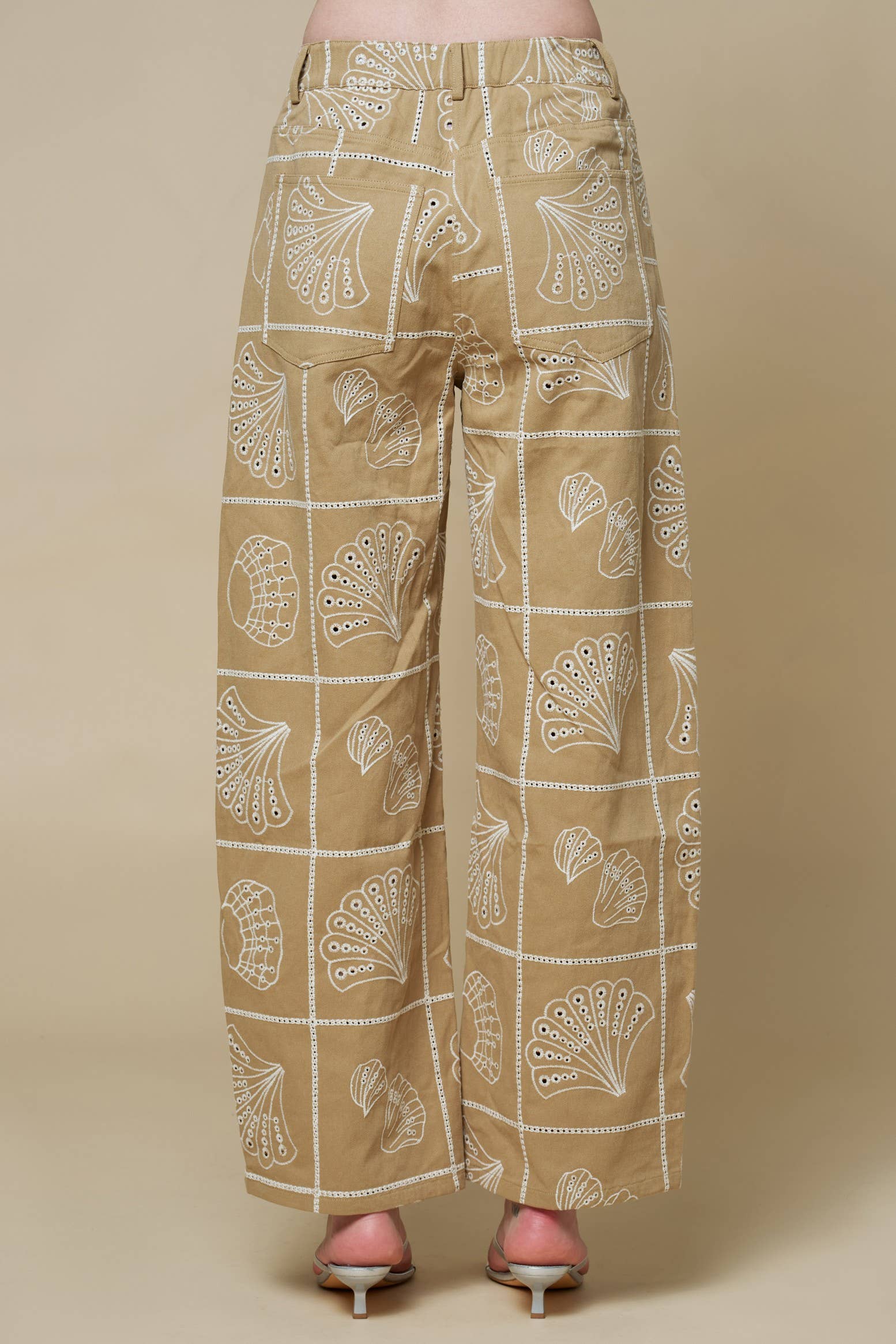 Sea Motif Barrel Pants