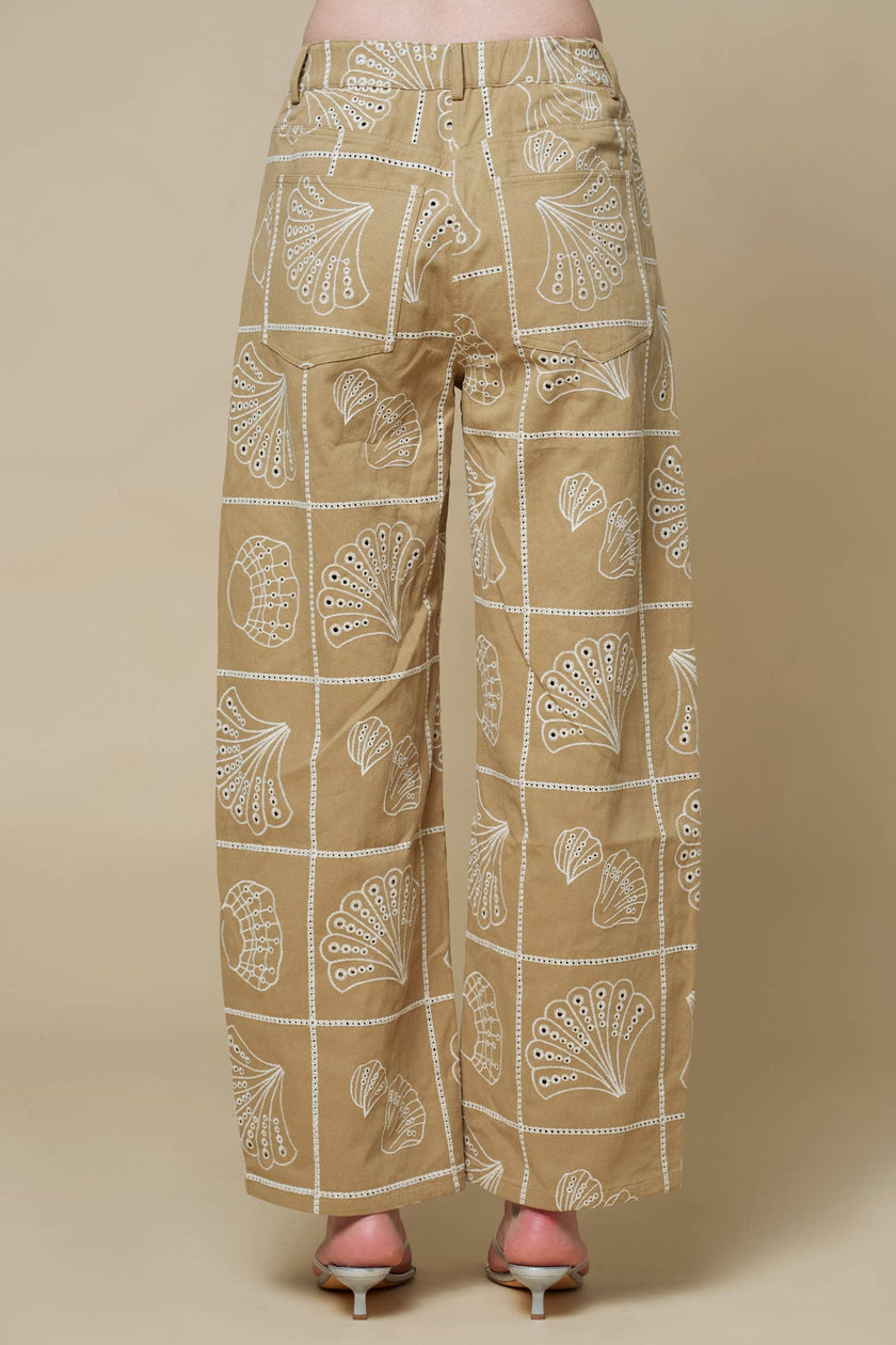 Sea Motif Barrel Pants