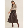 Cioccolato Faux Leather Skirt