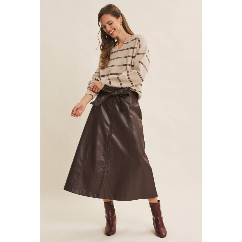 Cioccolato Faux Leather Skirt