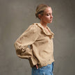 Ruffle Embroidered Check Blouse