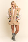 Jacquard Bodice Faux Fur Vest