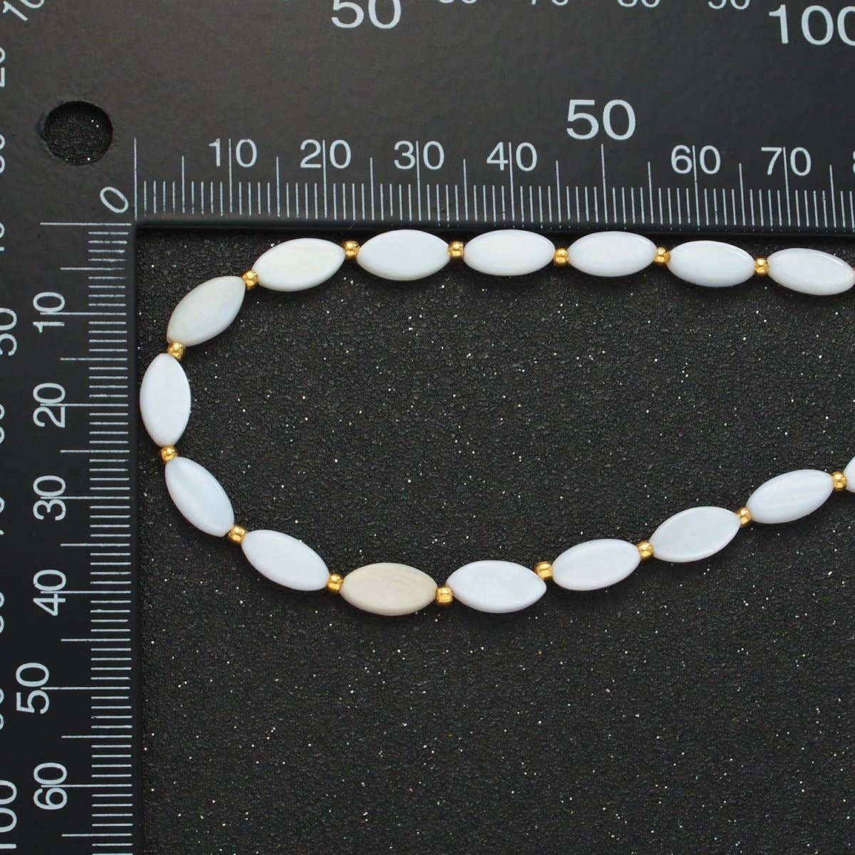 White Jade Beaded Chain Necklace