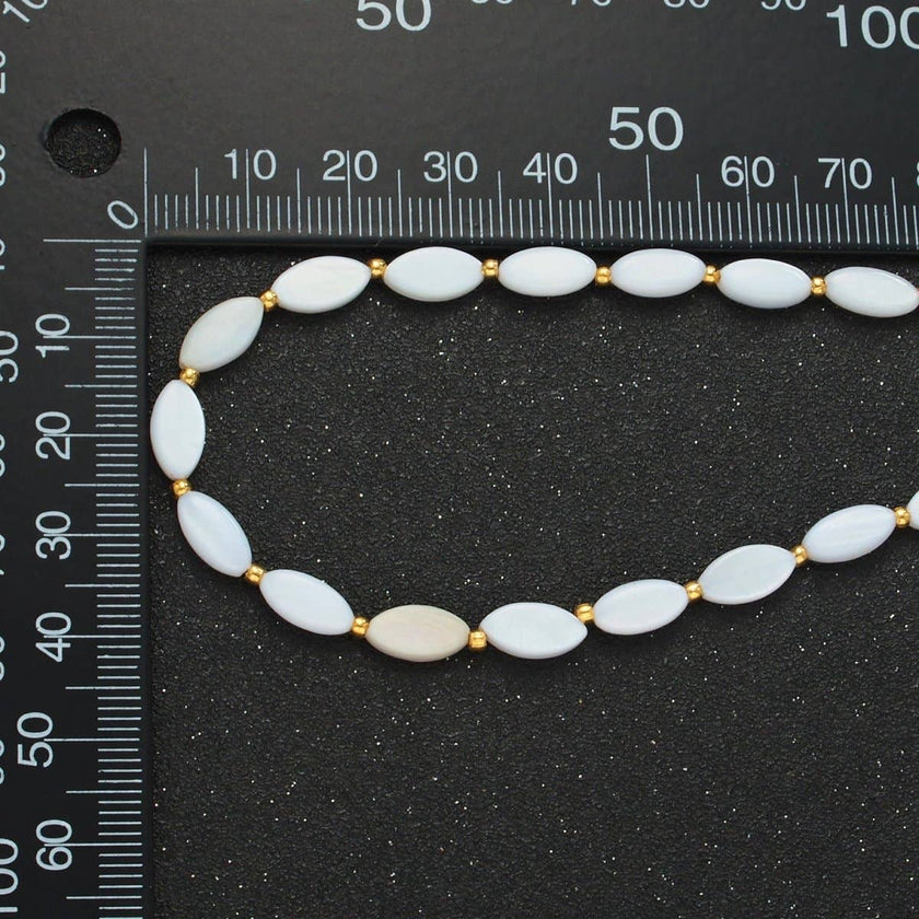 White Jade Beaded Chain Necklace