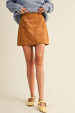 Fitted Suede Mini Skirt | Chestnut