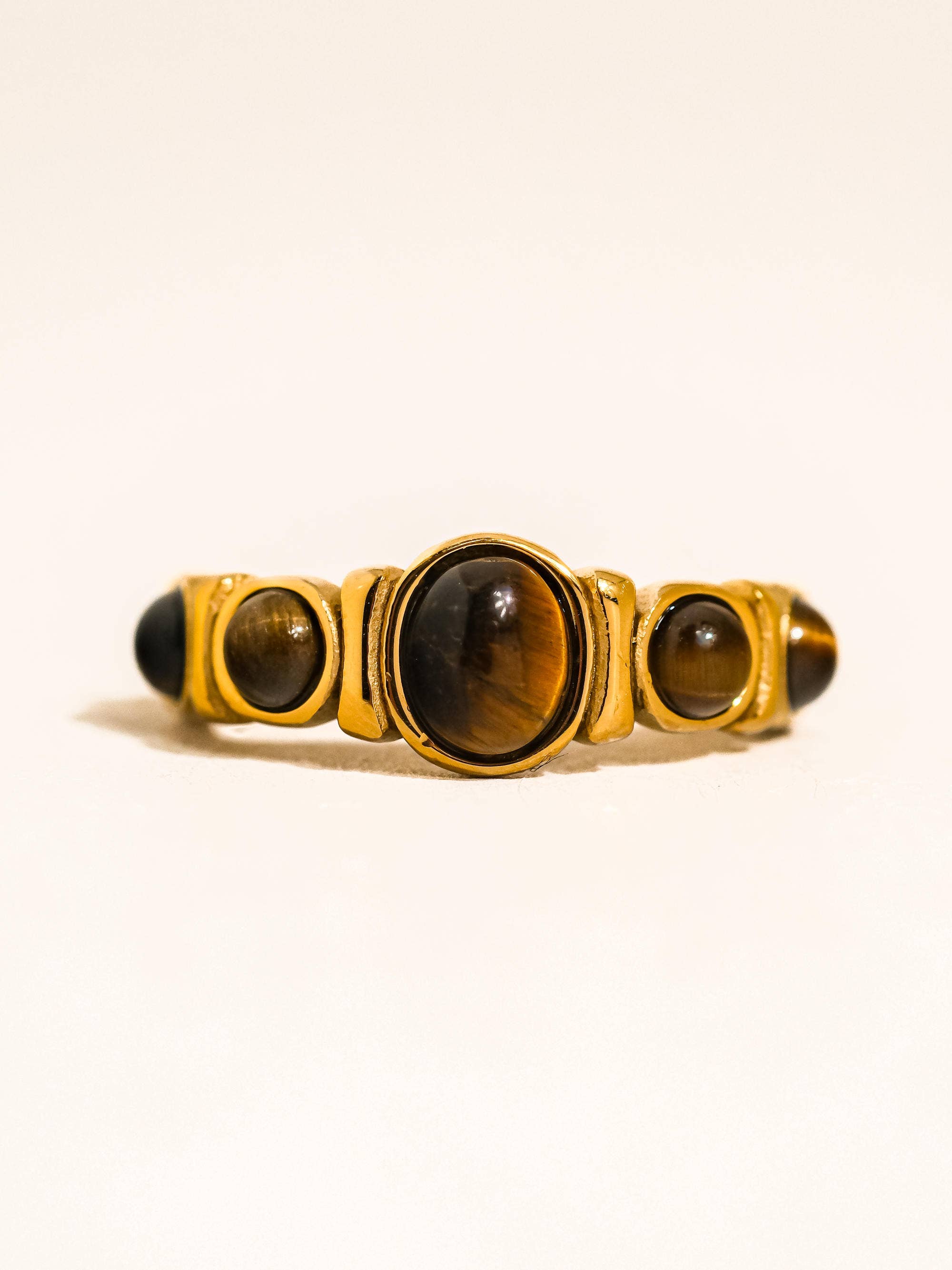 Gold Plated Tiger Eye Ring