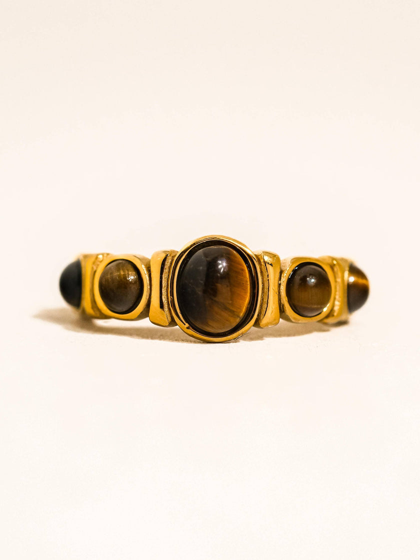 Gold Plated Tiger Eye Ring